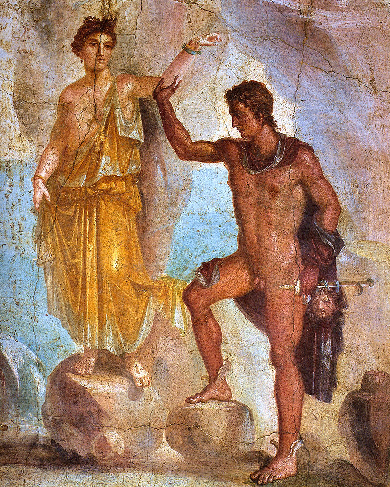 Древнеримская фреска из Помпеи Персей и Андромеда